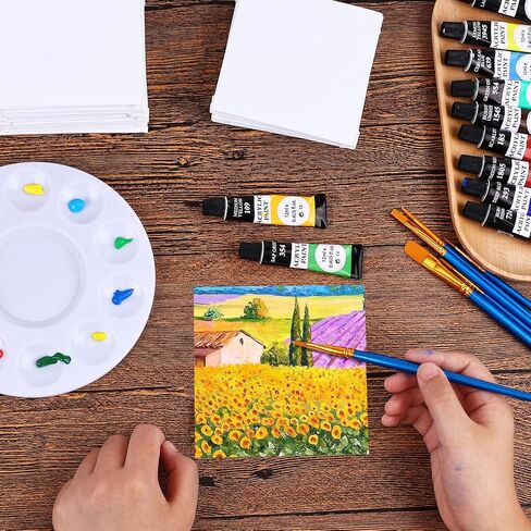 ESRICH 16 Pack 4x6 Inch Small Canvases للطلاء ، اللوحة القماشية 4 × 6 بوصة من القطن ، حمض صغير خالي من الألواح القماشية الفارغة لطلاء الزيت ، ألوان مائية ، طلاء أكريليك ، غواش ، بيمورا in Kuwait