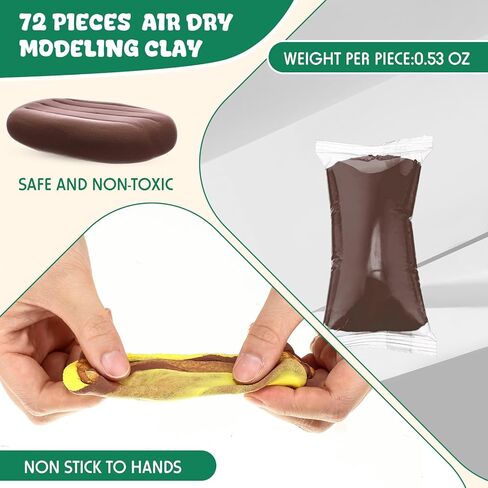 72 Pcs 2.38 lbs Air Dry Clay Bulk Modeling Magic Ultra Lightweight Foam Modeling Clay for Kids Adults DIY Gifts Party Arts Crafts and School Project Supplies(Fresh Color) in Kuwait
