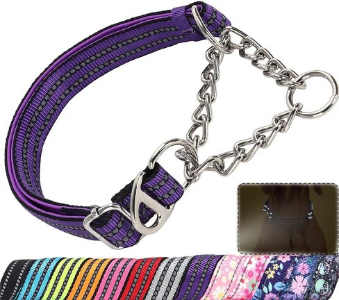 Martingale Collar for Dogs with Chain,Choker Dog Collar for Large Dogs in Kuwait
