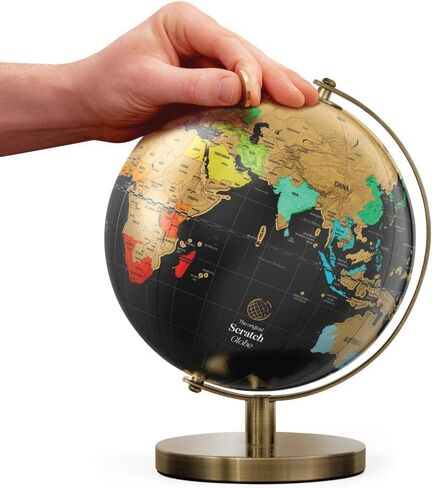 Luckies - Scratch Map World Globe | Scratch Off World Map | Globes For Adults | Scratching Off Maps & Travel Maps | Desk Gadgets For Men & Desk Decor | Travel Gifts Men | Small Globe in Kuwait