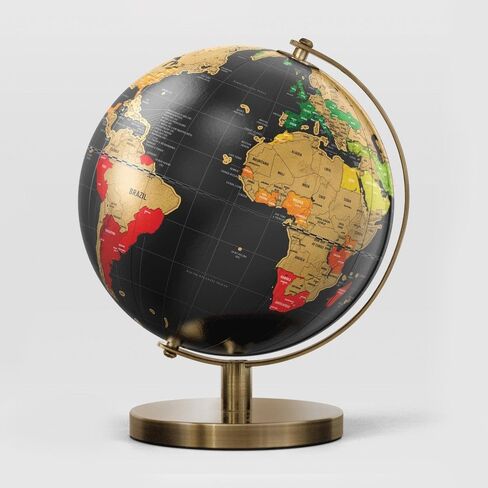 Luckies - Scratch Map World Globe | Scratch Off World Map | Globes For Adults | Scratching Off Maps & Travel Maps | Desk Gadgets For Men & Desk Decor | Travel Gifts Men | Small Globe in Kuwait