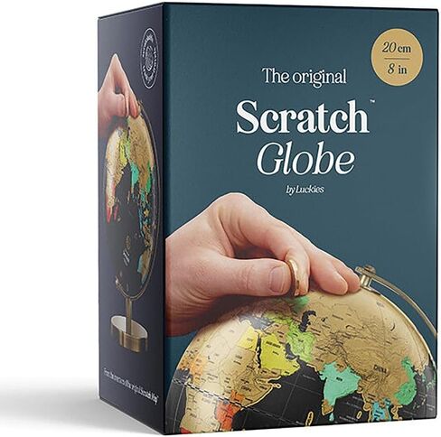 Luckies - Scratch Map World Globe | Scratch Off World Map | Globes For Adults | Scratching Off Maps & Travel Maps | Desk Gadgets For Men & Desk Decor | Travel Gifts Men | Small Globe in Kuwait