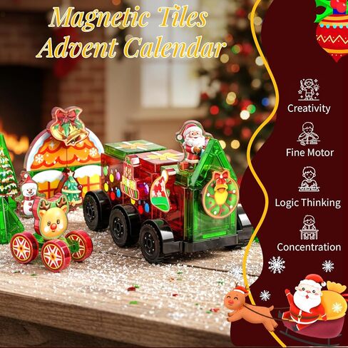 Magnetic Tiles Farm Animal Toy Set with Interactive Cow & Horse, Magnetic Building Blocks for Kids Ages 3-5 4-8 5-7, Magnet Tiles Educational STEM Toy for Boys & Girls in Saudi Arabia