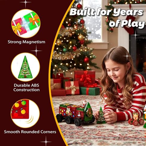 Magnetic Tiles Farm Animal Toy Set with Interactive Cow & Horse, Magnetic Building Blocks for Kids Ages 3-5 4-8 5-7, Magnet Tiles Educational STEM Toy for Boys & Girls in Saudi Arabia