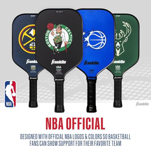 مجداف كرة البيسبول من Franklin Sports NBA - مجاديف كرة البيسبول الرسمية لفريق NBA - USAP (USAPA) مجاديف كرة Pickleball عالية الجودة معتمدة - شعارات الفريق الأصلية + الألوان in Saudi Arabia