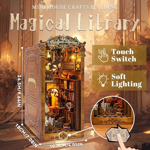 Flever Dollhouse DIY Book Nook Miniature Kit, DIY Booknook Bookshelf Insert Decor, 3D Wooden Puzzle Booknook Miniature Kit for Creative Assembled Bookends (Soul Bookstore) in Saudi Arabia