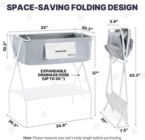 B4 Dog Bathtub Dog Washing Station مع فرك لقطط الكلاب الصغيرة المتوسطة ، حوض قابلة للطي للكلاب للاستحمام والاستمالة ، حوض استحمام الكلب القابل للطي ، الداخلية والخارجية in Kuwait