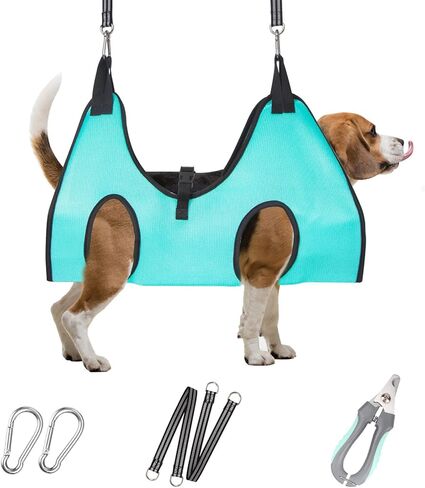 Pet Grooming Hammock Harness for Large Giant Dogs Nail Trimming, Dog Sling for Cutting Nails, Dog Hanging Holder Hanger with Nail Clippers, Nail File, Scissors XXXL in Kuwait