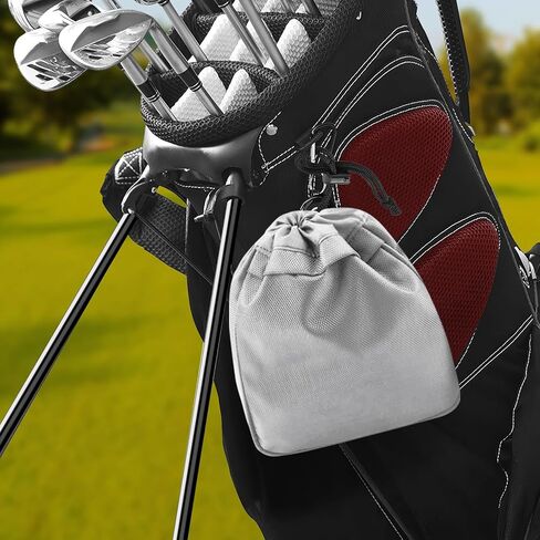 Golf Valuables Pouch Golf Pouch Bag with Drawstrings Golf Tee Bag Pouch Nylon Waterproof Golf Tee Pouch Golf Ball Bag Portable Golfball Player Portable Golf Bag Accessories for Men Women(Black) in Kuwait