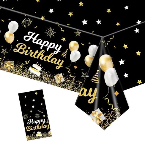 Happy Birthday Tablecloths,Plastic Disposable Sliver Tablecover Birthday Table Party Confetti Sprinkles Table Covers for Kids Adults Home Party Decor 54 X 108 Inch (Sliver) in Kuwait