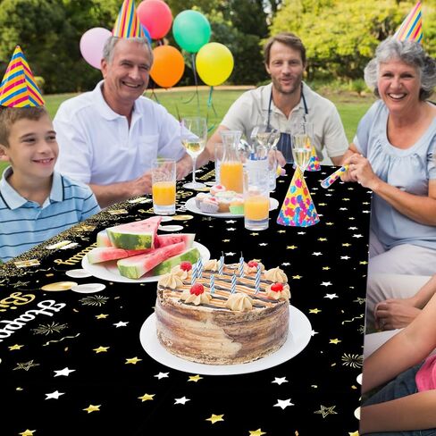 Happy Birthday Tablecloths,Plastic Disposable Sliver Tablecover Birthday Table Party Confetti Sprinkles Table Covers for Kids Adults Home Party Decor 54 X 108 Inch (Sliver) in Kuwait