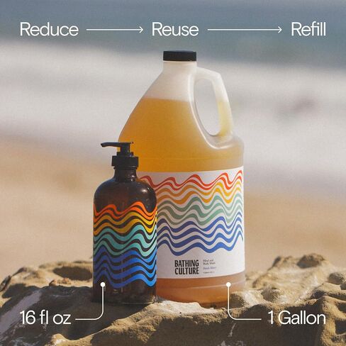 Bathing Culture - Organic Mind + Body Wash | Natural, Biodegradable, Sustainable, Vegan Personal Care (PCR Plastic Bottle, 8 fl oz | 237 ml) in Saudi Arabia