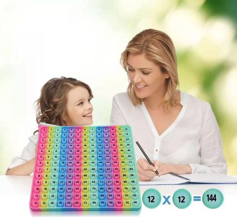 AK-SHIP ​Multiplication Table Learning Chart, 12X12 Multiplication, Design Number Fidget Math Toy for Teachers and Students to Create Various Mathematical Operations, Fidget Learning Math Games in Saudi Arabia