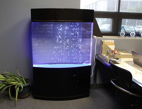 Penn-Plax Water World Luxury Large Cylinder Acrylic Aquarium with Built-in Stand and Storage Top – 360° View – Great for Freshwater and Saltwater Fish – 53 Gallons in Saudi Arabia