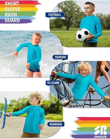 فتيات السباحة قميص طويل الأكمام حارس جلدي السباحة UV Rashguard للأطفال طفل صغير in Kuwait