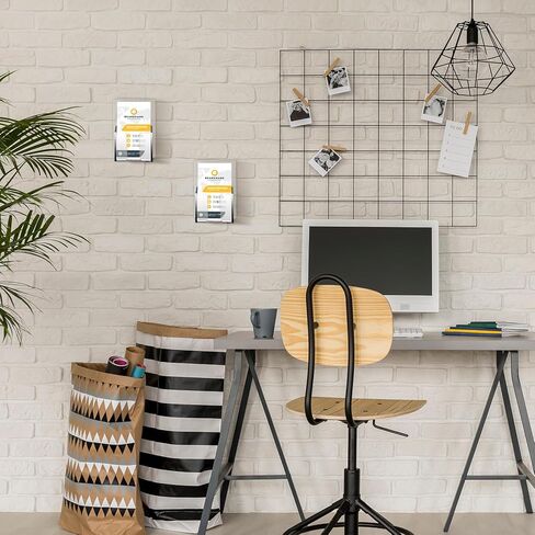 Chunful 3 Pcs Wall Mount Business Card Holder 3.75 x 2.75 x 1.25 Inches Vertical Clear Acrylic Card Display Rack Plastic Single Pocket Organizer Pre Drilled Acrylic Display Stand for Home Office in Kuwait