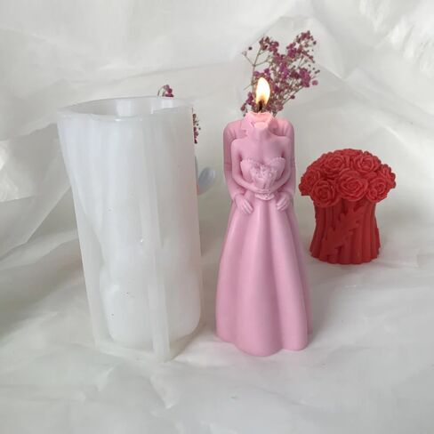 قوالب الشموع - قالب السيليكون لصنع الشموع ، قوالب ثلاثية الأبعاد DIY لشمع الصويا ، شمع العسل ، الشمعة المعطرة ، هدايا عيد الحب (عمود على شكل حرف U) in Kuwait