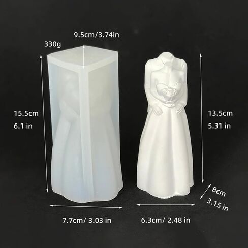 قوالب الشموع - قالب السيليكون لصنع الشموع ، قوالب ثلاثية الأبعاد DIY لشمع الصويا ، شمع العسل ، الشمعة المعطرة ، هدايا عيد الحب (عمود على شكل حرف U) in Kuwait