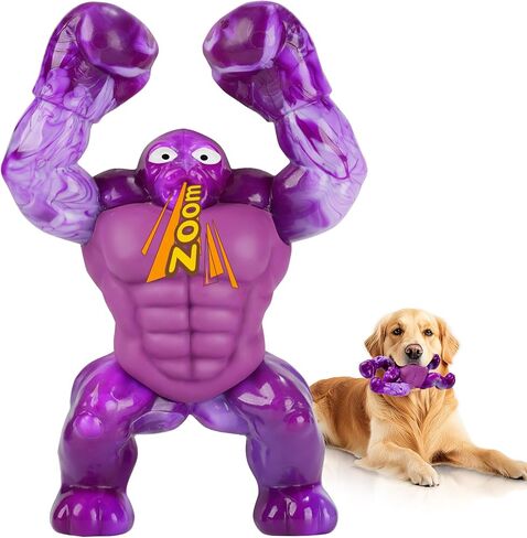 Furdog Tough Dog Toys for Aggressive Chewers – Indestructible Chew Toys for Medium & Large Dogs, Squeaky Toys to Keep Them Busy, Reduce Anxiety, Bacon Flavor in Saudi Arabia