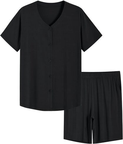 Latuza Women's Bamboo Viscose Bermuda Pajama shorts Set Button Down PJ Set in Saudi Arabia