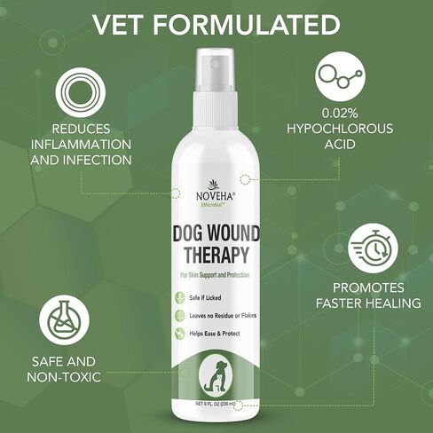 NOVEHA Dog Ear Therapy - Soothes Itchiness, Cleans Ear Canal, and Controls Odor, Ear Cleaner for Dogs - Stop Ear Itching That May Cause Infection - Hypochlorous Acid Cleaning Solution - 8 oz Bottle in Kuwait