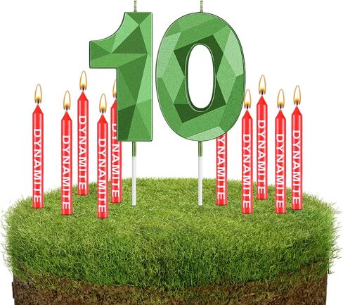 Fumete 13 PCS Dynamite Candles TNT TNT DESIGN 3D Design Number Number Chandles TNT CAKE TOPPORS للأطفال البالغين عيد ميلاد زفاف استحمام الطفل اللوازم حفلات حفلة (رقم 6) in Saudi Arabia