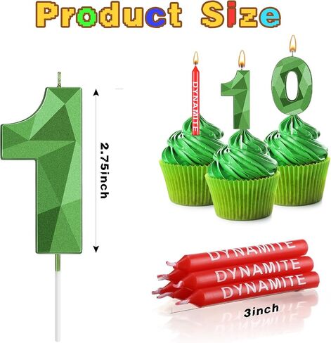 Fumete 13 PCS Dynamite Candles TNT TNT DESIGN 3D Design Number Number Chandles TNT CAKE TOPPORS للأطفال البالغين عيد ميلاد زفاف استحمام الطفل اللوازم حفلات حفلة (رقم 6) in Saudi Arabia