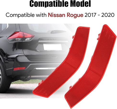 2Pcs Rear Left & Right Side Bumper Reflector Fit for Nissan Rogue 2017 2018 2019 2020 Replace# NI1185105 NI1184105 26565-6FV0B 26560-6FV0B in Saudi Arabia