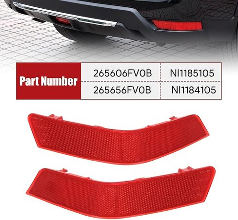 2Pcs Rear Left & Right Side Bumper Reflector Fit for Nissan Rogue 2017 2018 2019 2020 Replace# NI1185105 NI1184105 26565-6FV0B 26560-6FV0B in Saudi Arabia
