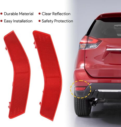 2Pcs Rear Left & Right Side Bumper Reflector Fit for Nissan Rogue 2017 2018 2019 2020 Replace# NI1185105 NI1184105 26565-6FV0B 26560-6FV0B in Saudi Arabia