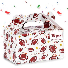 VGOODALL 16PCS Party Favor Boxes ، 6.1 × 3.5 × 3.3 بوصة صناديق هدايا ورق السلة مع أكياس الوجبات الخفيفة لزخارف حفلات عيد الميلاد الرياضية in Kuwait
