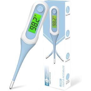 8 ثوان من مقياس الحرارة عن طريق الفم الرقمي للبالغين والأطفال ، مقياس حرارة أطفال دقيق وآمن مع إنذار الحمى ، 3 شاشة خلفية ، طرف مرن ، مقياس حرارة قاعدية طبية للمستقيم ، الإبط ، in Kuwait