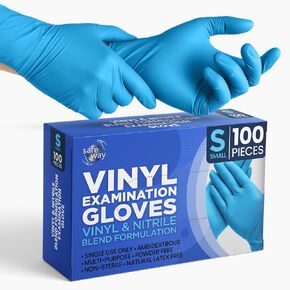 Safeway nitrile-vinyl القفازات المخلوطة ، 1000 ، خالية من المسحوق وغير لاتكس ، قفازات واقية للامتحانات الطبية والطهي ، الأزرق ، المتوسط in Saudi Arabia