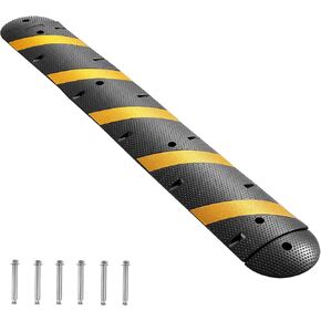 VEVOR 40 in Rubber Speed Bump, 2 Pack, 2 Channel Heavy Duty Traffic Speed Hump, 22000 lbs/Axle Load Capacity, Cable Protector Ramp with Expansion Screws, for Asphalt Concrete Gravel Driveway and Road in Kuwait