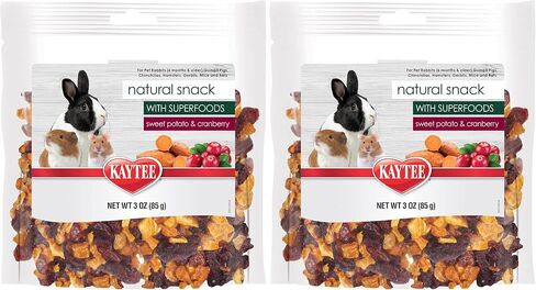 Kaytee Natural Snack with Superfoods for Pet Guinea Pigs, Rabbits, Hamsters, and Other Small Animals, Apple & Carrot, 2.5 Ounces (Pack of 2) in Saudi Arabia