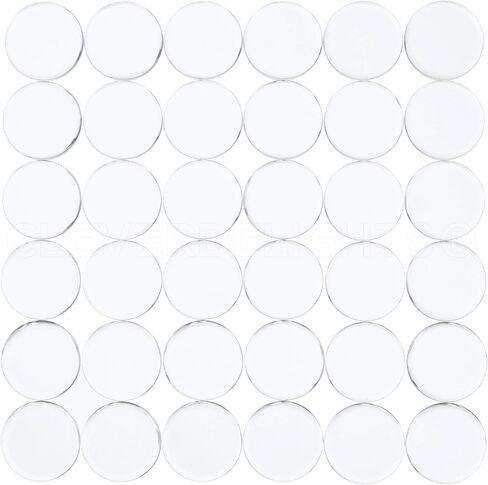 CleverDelights 4" Round Glass Tiles - 5 Pack - Clear Flat 4 Inch Circle Tiles in Kuwait