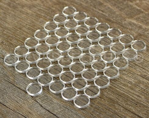 CleverDelights 4" Round Glass Tiles - 5 Pack - Clear Flat 4 Inch Circle Tiles in Kuwait