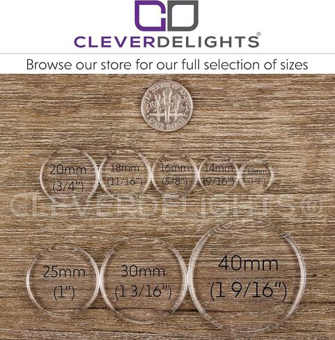 CleverDelights 4" Round Glass Tiles - 5 Pack - Clear Flat 4 Inch Circle Tiles in Kuwait