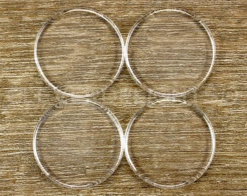 CleverDelights 4" Round Glass Tiles - 5 Pack - Clear Flat 4 Inch Circle Tiles in Kuwait