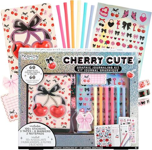 Fashion Angels Yummy Gummies Graphic Journal Set, Includes Sketch Book, Sticker Sheets, Writing Essentials, Tape & More, Ideal for Kids & Teens in Kuwait