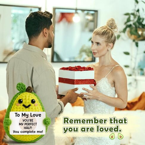 Mom Gift from Daughter Mothers Day Decor Positive Crochet Avocado Emotional Potato Pickle Mini Handmade Birthday Gift for Mother Funny in Kuwait