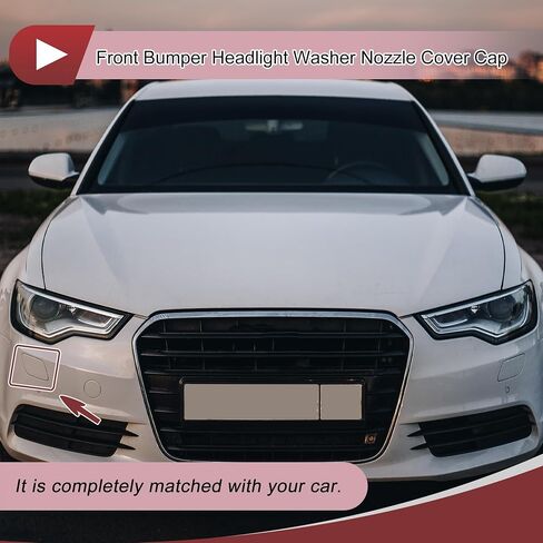 1 PCS الأمامية اليسرى الجانب الأيمن غسالة الغسيل غطاء غطاء الغسالة لـ Audi A6 (C7) 2015-2018 غطاء فوهة القطع المصد رقم 4G0955275H البلاستيك الأسود in Kuwait