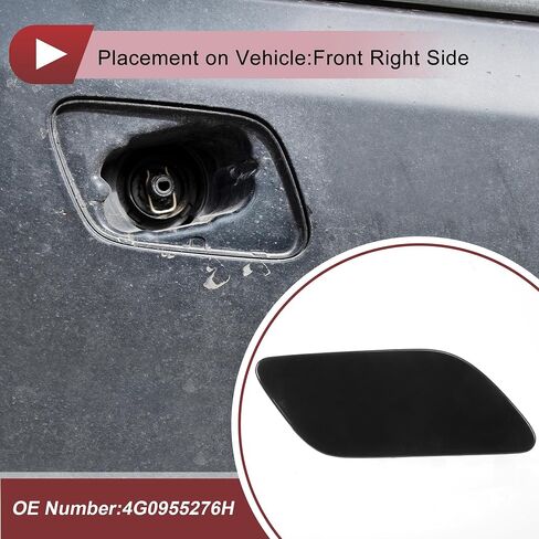 1 Pcs Front Left Side Bumper Headlight Washer Nozzle Cover Cap for Audi A6 (C7) 2015-2018 Bumper Trim Nozzle Cover No.4G0955275H Black Plastic in Saudi Arabia