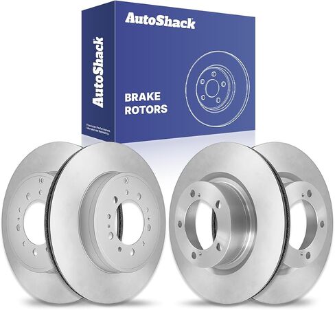 AutoShack Front and Rear Drilled Slotted Brake Rotors Silver Set of 4 Replacement for 2007-2021 Toyota Tundra 2008-2022 Sequoia 2016-2021 Land Cruiser 2016-2021 Lexus LX570 V8 4WD AWD RWD BRKPKG039003 in Saudi Arabia