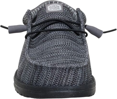 HEYDUDE Wally Stretch Sox Wide Black/White Size 10, Men’s Shoes, Slip-on Loafers, Comfortable & Light-Weight in Saudi Arabia