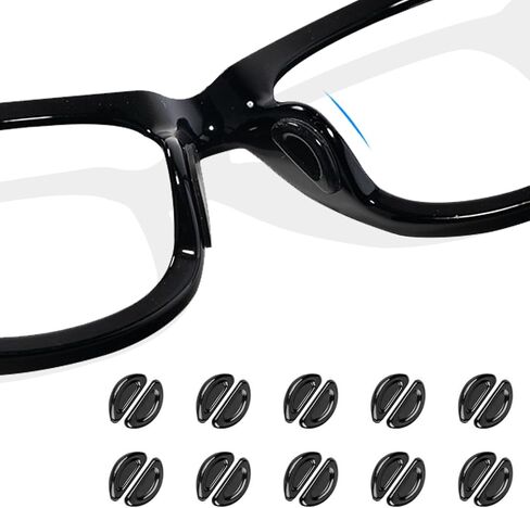 10 Pairs Eyeglass Nose Pads for Glasses Anti Slip, Soft Adhesive Silicone Glasses Nose Pad Cushion, 1.5 x 7 x 15mm Nose Grips for Glasses, Sunglasses, Eye Wear in Kuwait
