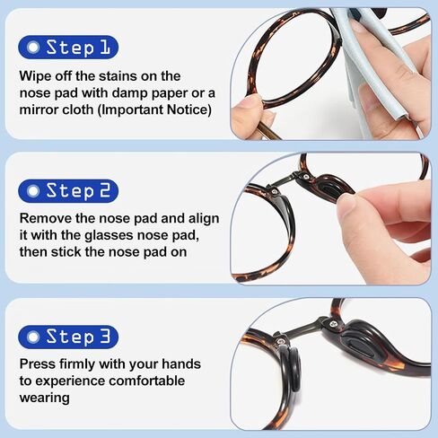 10 Pairs Eyeglass Nose Pads for Glasses Anti Slip, Soft Adhesive Silicone Glasses Nose Pad Cushion, 1.5 x 7 x 15mm Nose Grips for Glasses, Sunglasses, Eye Wear in Kuwait