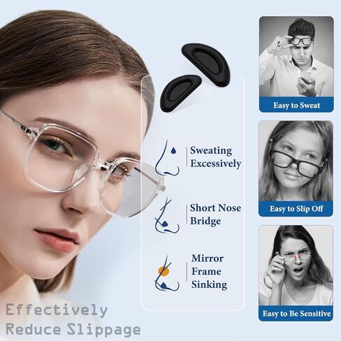 10 Pairs Eyeglass Nose Pads for Glasses Anti Slip, Soft Adhesive Silicone Glasses Nose Pad Cushion, 1.5 x 7 x 15mm Nose Grips for Glasses, Sunglasses, Eye Wear in Kuwait