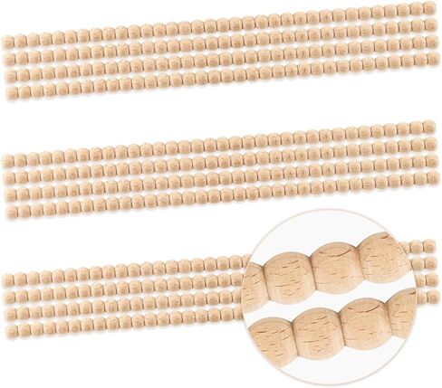 6 Pack Unfinished Scalloped Wood Border Trim, Scalloped Edge Decorative Wood Strips for Home DIY Crafts Wall Cabinet Shelf Door Window Frames Decor in Saudi Arabia