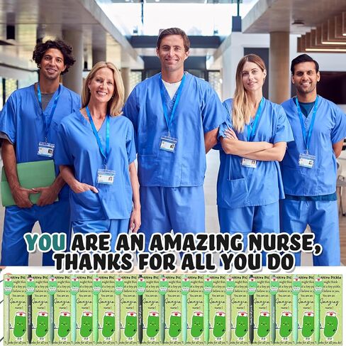 20 Sets Nurses Pen Gift Bulk Positive Pickle for Nurse Inspirational Pickle Ballpoint Pens with Emotional Support Greeting Cards Nursing Appreciation Gifts for Nurse Week Medical Assistant in Kuwait